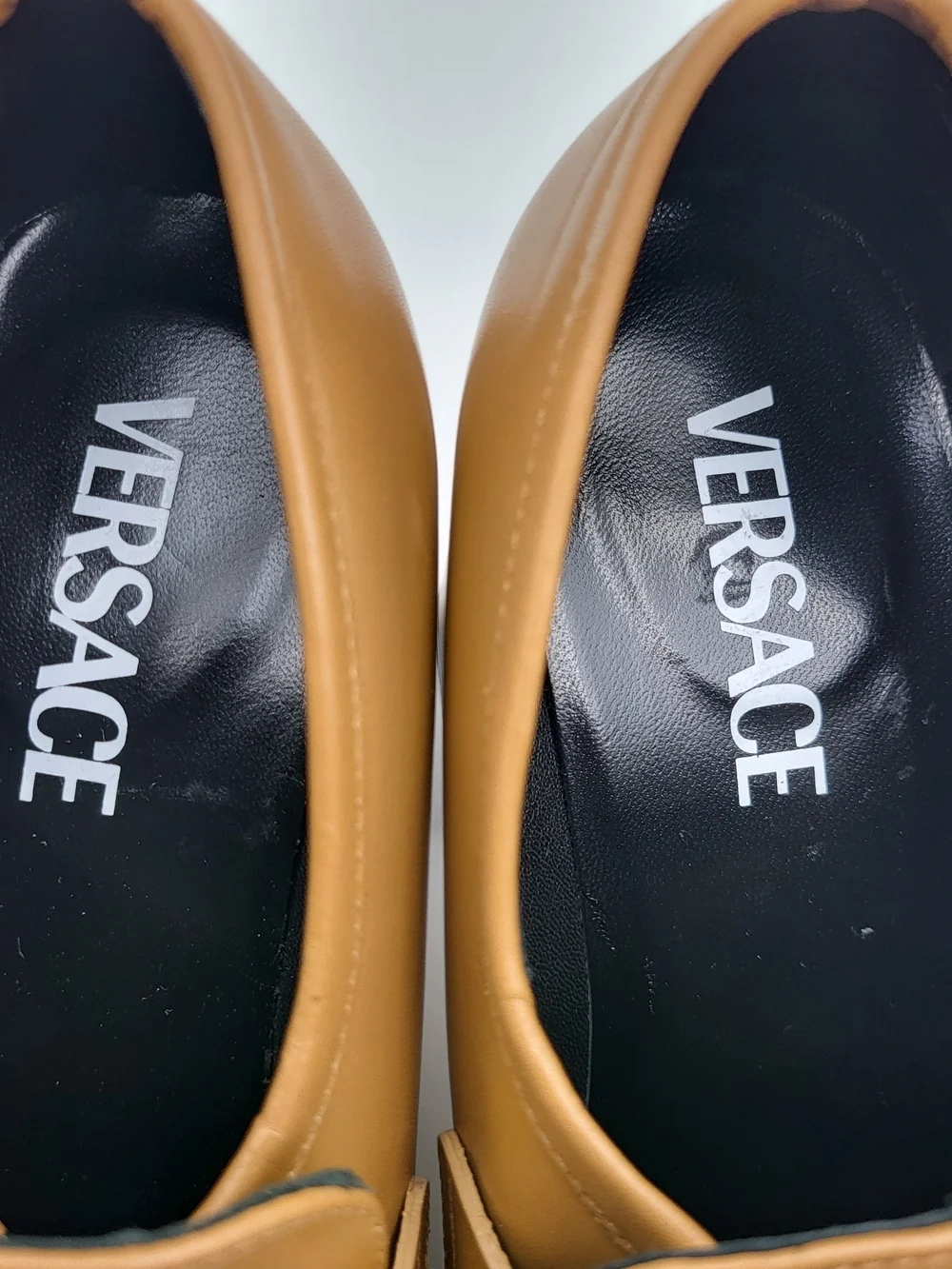 Versace Medusa Biggie Platform Loafers Brown Leather Eu37 Auth w/COA.